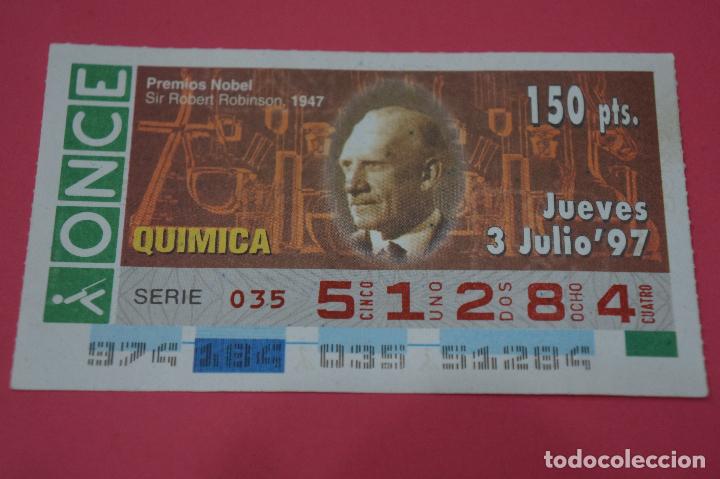Bilhetes ONCE: CUP&Oacute;N DE LA ONCE:PREMIO NOBEL DE QUIMICA,SIR ROBERT ROBINSON
