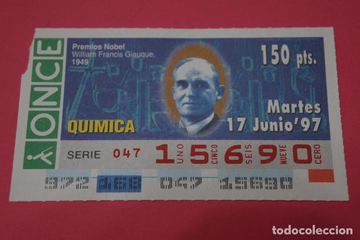 Coupon ONCE: CUP&Oacute;N DE LA ONCE:PREMIO NOBEL DE QUIMICA,WILLIAM FRANCIS GIAUQUE