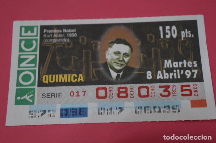 Coupon ONCE: CUP&Oacute;N DE LA ONCE:PREMIO NOBEL DE QUIMICA,KURT ALDER