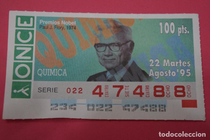 ONCE Coupons: CUP&Oacute;N DE LA ONCE:PREMIO NOBEL DE QUIMICA,PAUL J.FLORY
