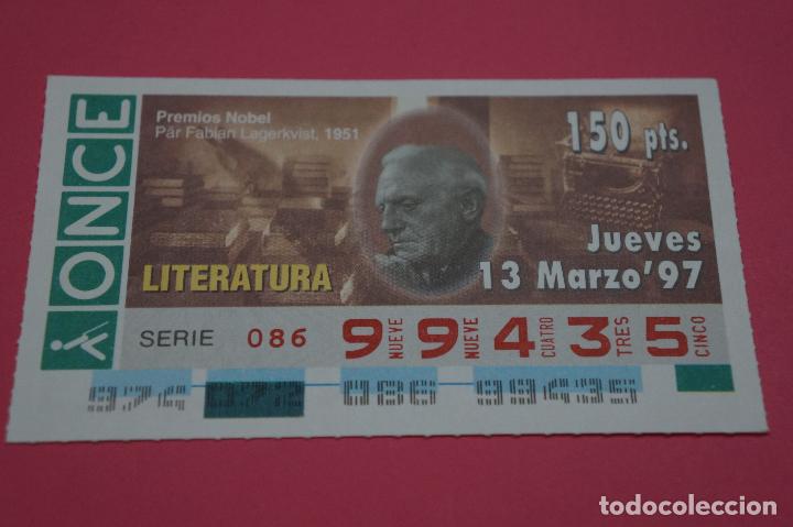 ONCE Coupons: CUP&Oacute;N DE LA ONCE:PREMIO NOBEL DE LITERATURA,P&Auml;R FABIAN LAGERKVIST