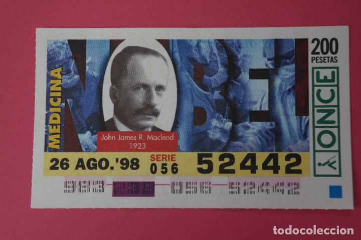 Billets ONCE: CUP&Oacute;N DE LA ONCE:PREMIO NOBEL DE MEDICINA,JOHN JAMES R. MACLEAD