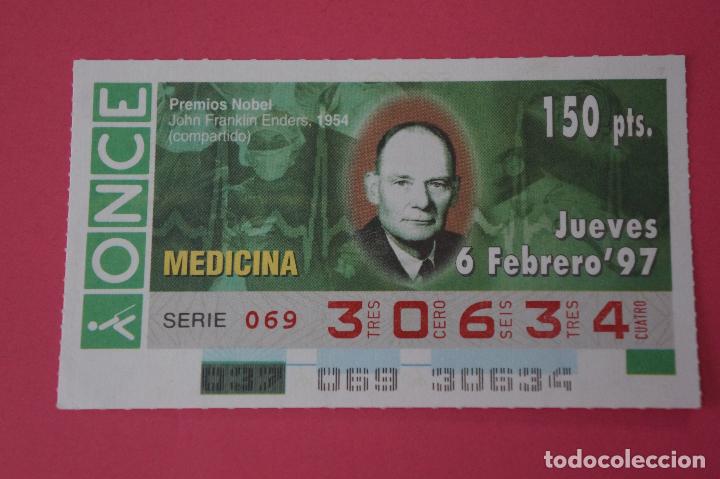 Bilhetes ONCE: CUP&Oacute;N DE LA ONCE:PREMIO NOBEL DE MEDICINA,JOHN FRANKLIN ENDERS