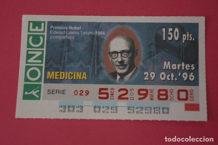 Bilhetes ONCE: CUP&Oacute;N DE LA ONCE:PREMIO NOBEL DE MEDICINA,EDWARD LAWRIE TATUM