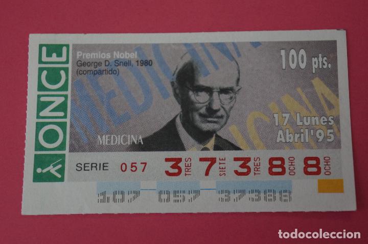 Billets ONCE: CUP&Oacute;N DE LA ONCE:PREMIO NOBEL DE MEDICINA,GEORGE D. SNELL