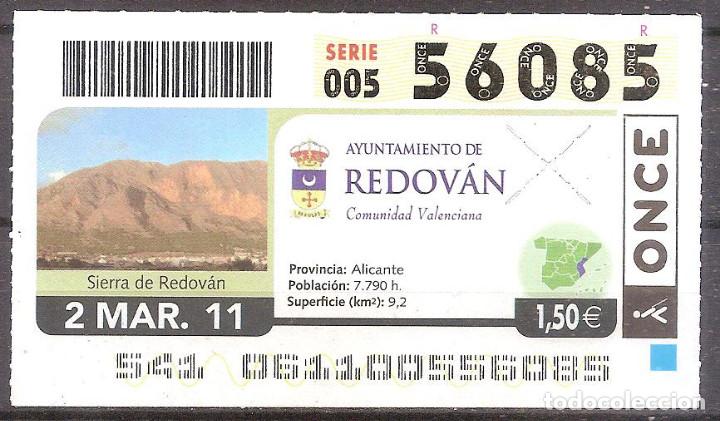 Cupones ONCE: ONCE,AYUNTAMIENTO DE REDOVAN.02/03/2011. - Foto 1