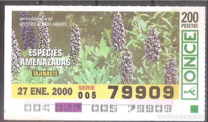 Cupones ONCE: ONCE,ESPECIES AMENAZADAS,27/01/2000. - Foto 1