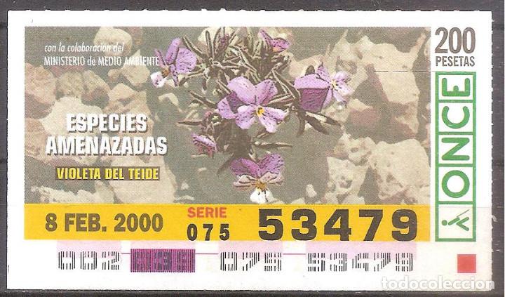 Cupones ONCE: ONCE,ESPECIES AMENAZADAS,08/02/2000. - Foto 1