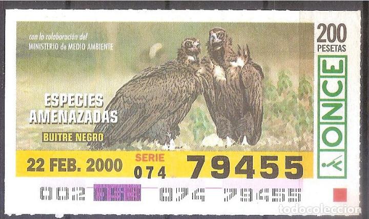 Cupones ONCE: ONCE,ESPECIES AMENAZADAS,22/02/2000. - Foto 1
