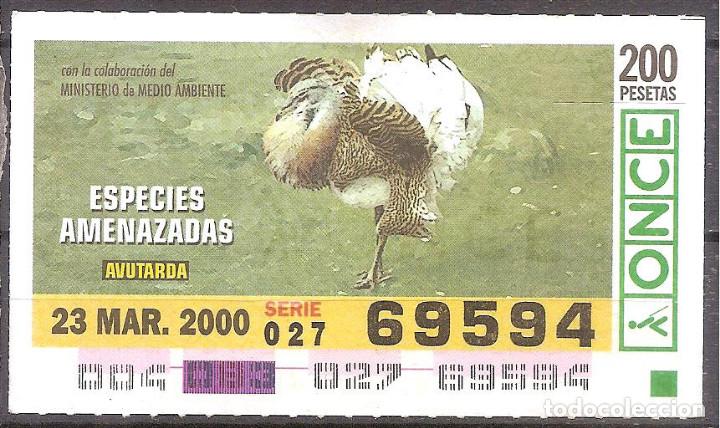Cupones ONCE: ONCE,ESPECIES AMENAZADAS,23/03/2000. - Foto 1