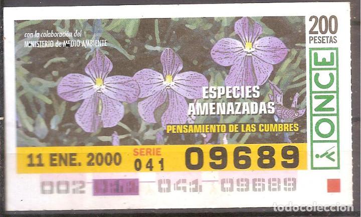 Cupones ONCE: ONCE,ESPECIES AMENAZADAS,11/01/2000. - Foto 1