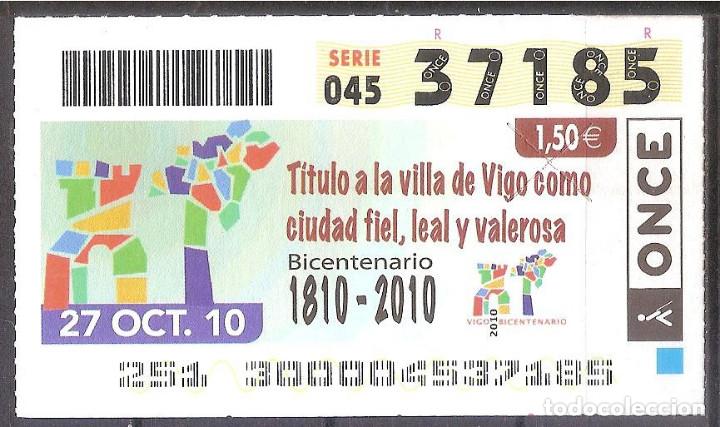Cupones ONCE: ONCE,ANIVERSARIOS,27/10/2010. - Foto 1
