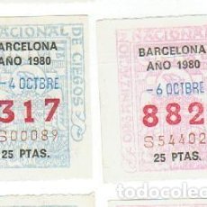 Cupones ONCE: LOTERIA 2 CUPONES ONCE AÑO 1980. Lote 119078051