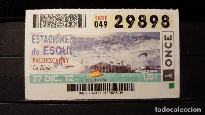 Cupones ONCE: Cup&oacute;n Once. Estaciones Esqu&iacute;. Valdezcaray. La Rioja. 27 de Diciembre de 2012. N&ordm; 29898.