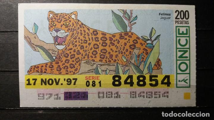 Cupones ONCE: C. Once. Felinos. Jaguar. 17 de Noviembre de 1997. N&ordm; 84854