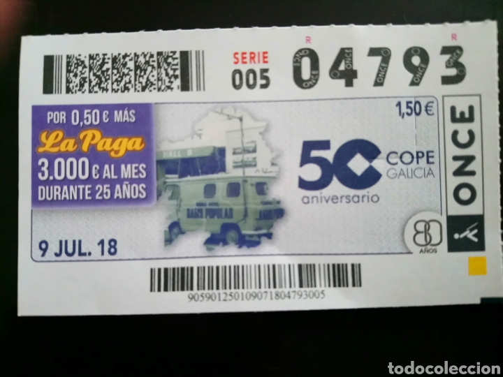 Coupon ONCE: CUP&Oacute;N 50 ANIVERSARIO COPE GALICIA