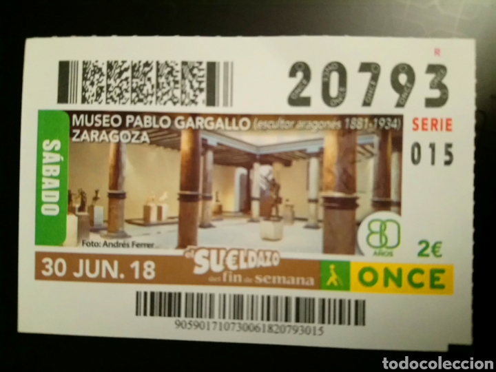 Coupon ONCE: CUP&Oacute;N ONCE MUSEO PABLO GARGALLO ZARAGOZA