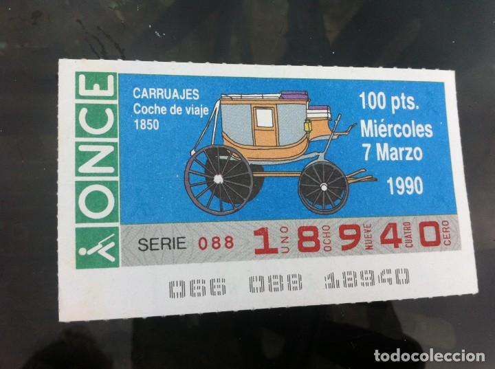 ONCE Coupons: CUP&Oacute;N DE LA ONCE (CARRUAJES. COCHE DE VIAJE 1850)  1990