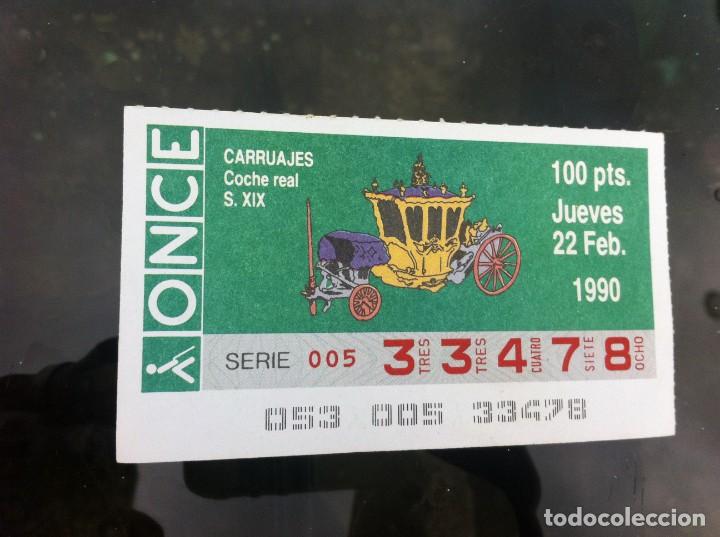 ONCE Coupons: CUP&Oacute;N DE LA ONCE CARRUAJES (COCHE REAL S. XIX) 1990