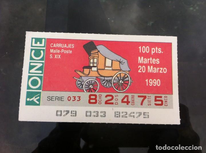 ONCE Coupons: CUP&Oacute;N DE LA ONCE CARRUAJES (MALLE-POSTE S. XIX) 1990