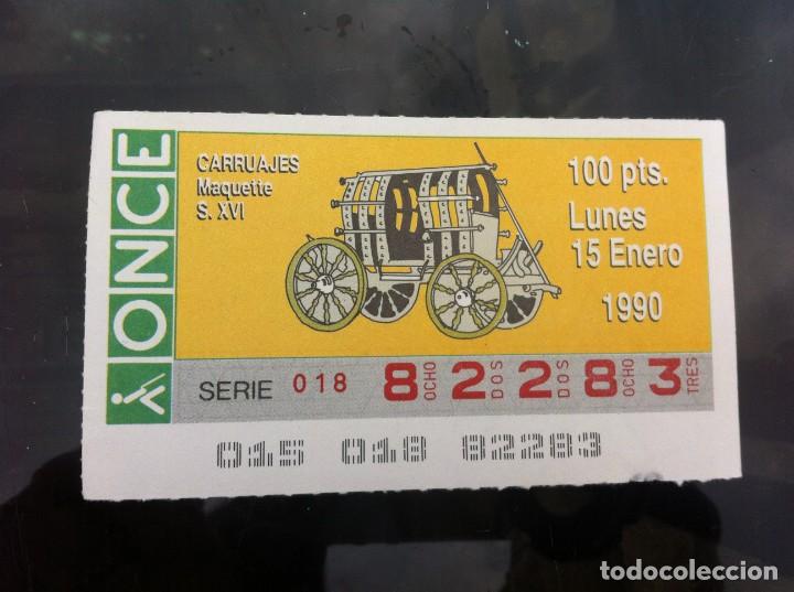 ONCE Coupons: CUP&Oacute;N DE LA ONCE CARRUAJES. (MAQUETTE S. XVI) 1990