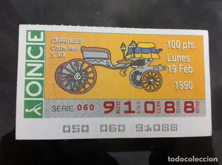 ONCE Coupons: CUP&Oacute;N DE LA ONCE CARRUAJES. (COCHE REAL S. XIX) 1990