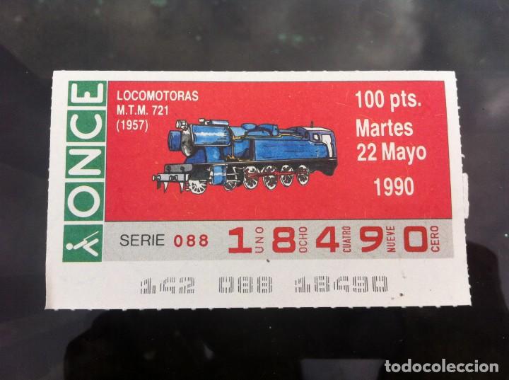 Billets ONCE: CUP&Oacute;N DE LA ONCE. LOCOMOTORAS. (M.T.M. 721, 1957) 1990