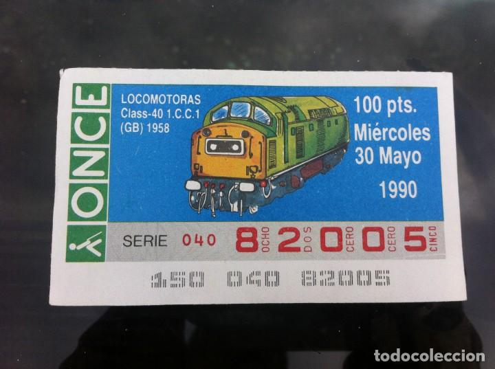 Cupones ONCE: CUP&Oacute;N DE LA ONCE. LOCOMOTORAS. (CLASS 40, 1958) 1990 - Foto 1