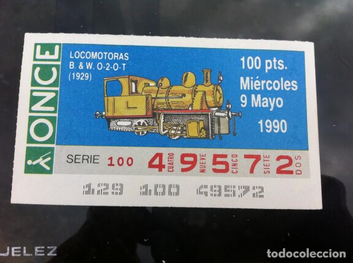 ONCE Coupons: CUP&Oacute;N DE LA ONCE. LOCOMOTORAS. (B & W, 1929) 1990