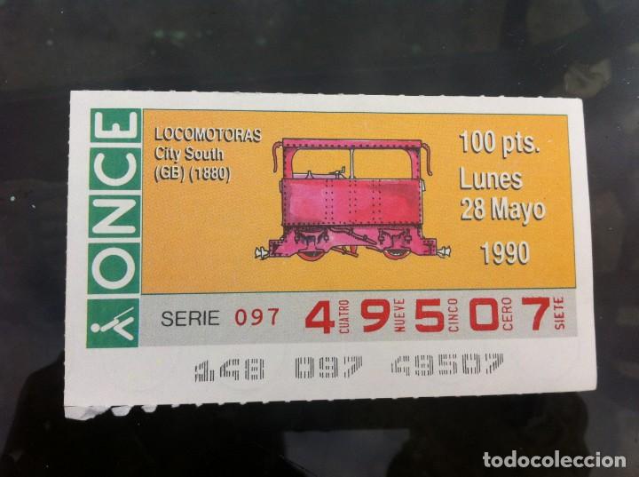 ONCE Coupons: CUP&Oacute;N DE LA ONCE. LOCOMOTORAS. (CITY SOUTH 1880) 1990