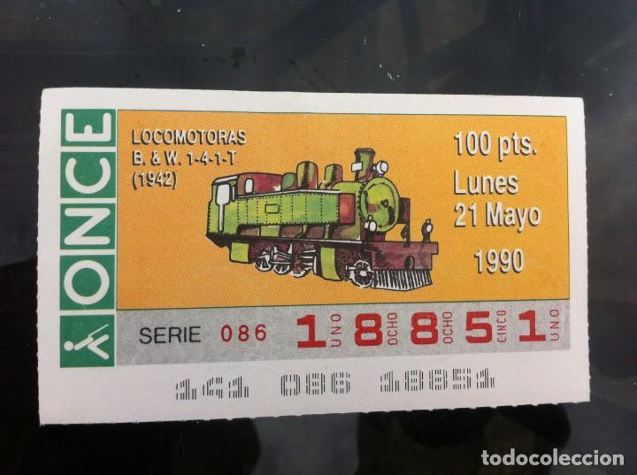 ONCE Coupons: CUP&Oacute;N DE LA ONCE. LOCOMOTORAS. (B & W. 1942) 1990