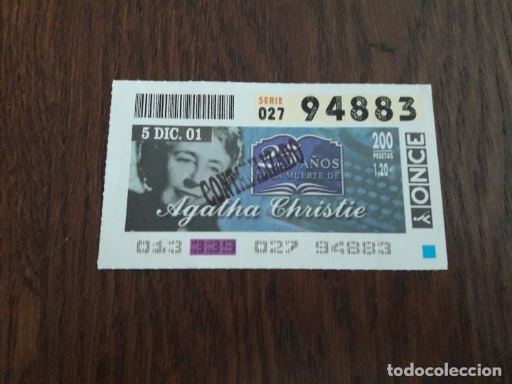Cupones ONCE: cup&oacute;n once 05-12-01 Agatha Christie, 25 a&ntilde;os de su muerte.