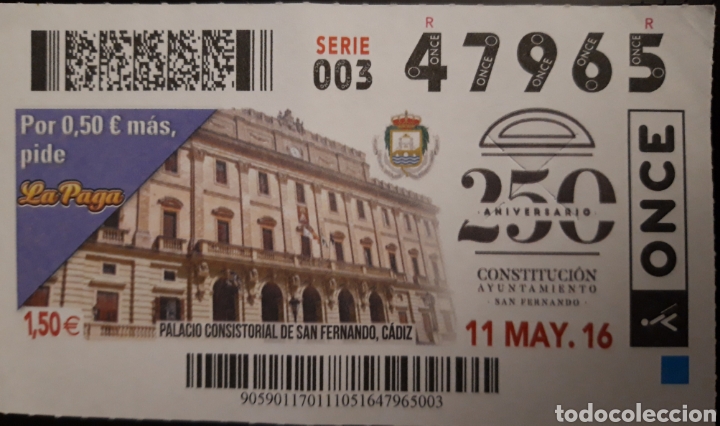 Billets ONCE: CUP&Oacute;N ONCE PALACIO CONSISTORIAL DE S. FERNANDO CADIZ
