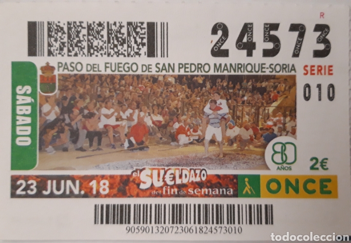 Billets ONCE: CUP&Oacute;N ONCE PASO DEL FUEGO SAN PEDRO MANRIQUE EN SORIA