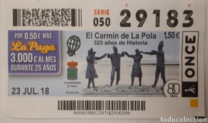 Billets ONCE: CUP&Oacute;N DE LA ONCE EL CARMIN DE LA POLA
