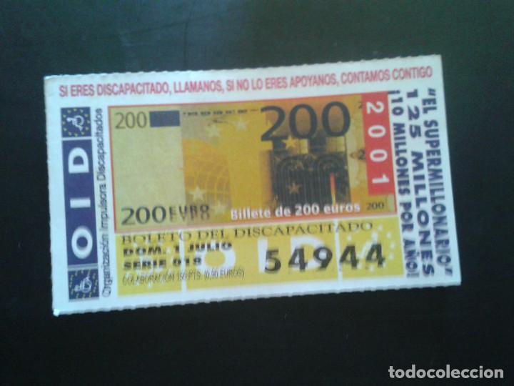 ONCE Coupons: CUPON OID (ORGANIZACI&Oacute;N IMPULSORA DISCAPACITADOS). 01/07/2001