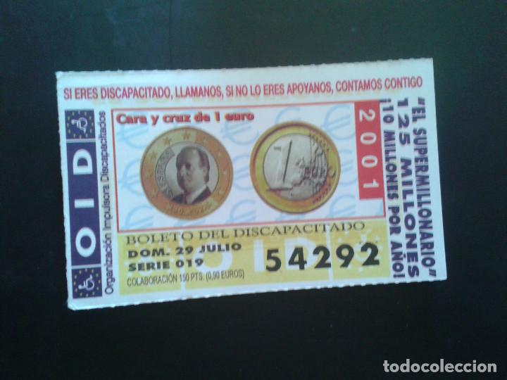 Coupon ONCE: CUPON OID (ORGANIZACI&Oacute;N IMPULSORA DISCAPACITADOS). 29/07/2001