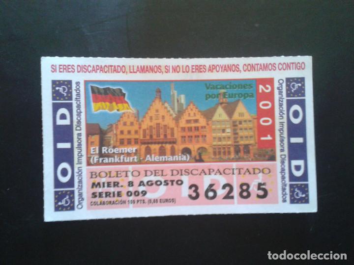 ONCE Coupons: CUPON OID (ORGANIZACI&Oacute;N IMPULSORA DISCAPACITADOS). 08/08/2001