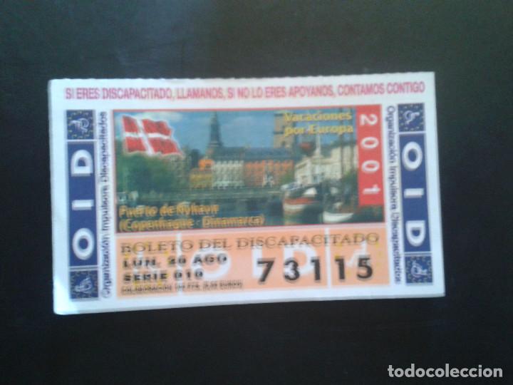 Coupon ONCE: CUPON OID (ORGANIZACI&Oacute;N IMPULSORA DISCAPACITADOS). 20/08/2001