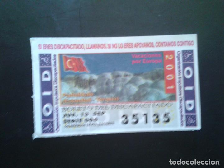 Coupon ONCE: CUPON OID (ORGANIZACI&Oacute;N IMPULSORA DISCAPACITADOS). 13/09/2001