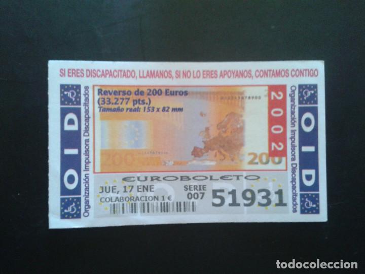 Coupon ONCE: CUPON OID (ORGANIZACI&Oacute;N IMPULSORA DISCAPACITADOS). 17/01/2002