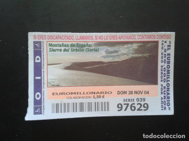 Coupon ONCE: CUPON OID (ORGANIZACI&Oacute;N IMPULSORA DISCAPACITADOS). 28/11/2004