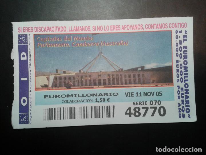 Coupon ONCE: CUPON OID (ORGANIZACI&Oacute;N IMPULSORA DISCAPACITADOS). 11/11/2005