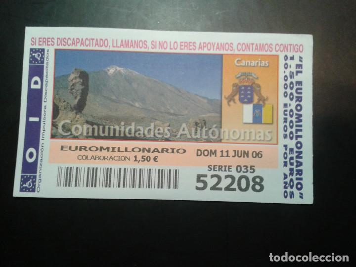 Coupon ONCE: CUPON OID (ORGANIZACI&Oacute;N IMPULSORA DISCAPACITADOS). 11/06/2006