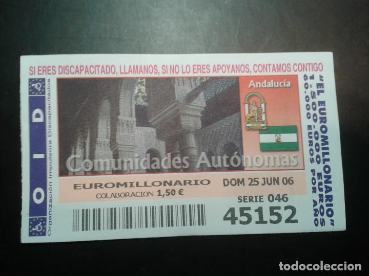 Coupon ONCE: CUPON OID (ORGANIZACI&Oacute;N IMPULSORA DISCAPACITADOS). 25/06/2006