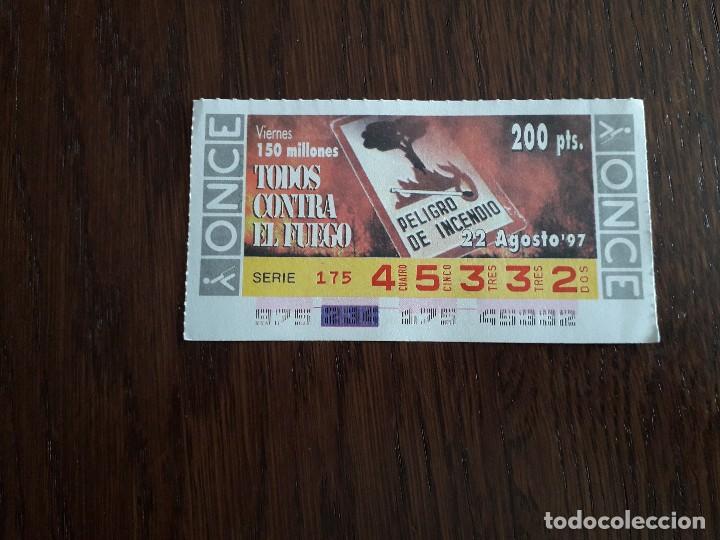 Coupon ONCE: cup&oacute;n once 22-08-97 todos contra el fuego.