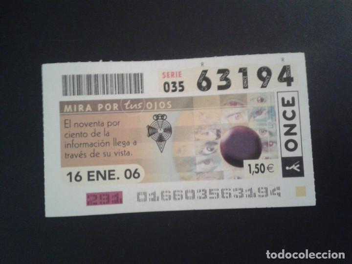 Billets ONCE: CUPON DE LA ONCE. 16/01/2006