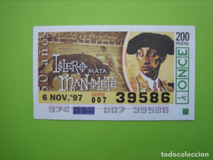 Cupones ONCE: Cup&oacute;n de la once 1997. Manolete - Foto 1