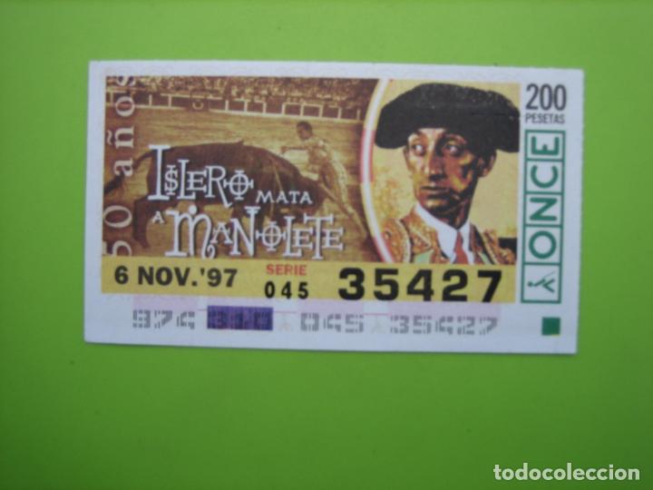 Cupones ONCE: Cup&oacute;n de la once 1997. Manolete - Foto 1