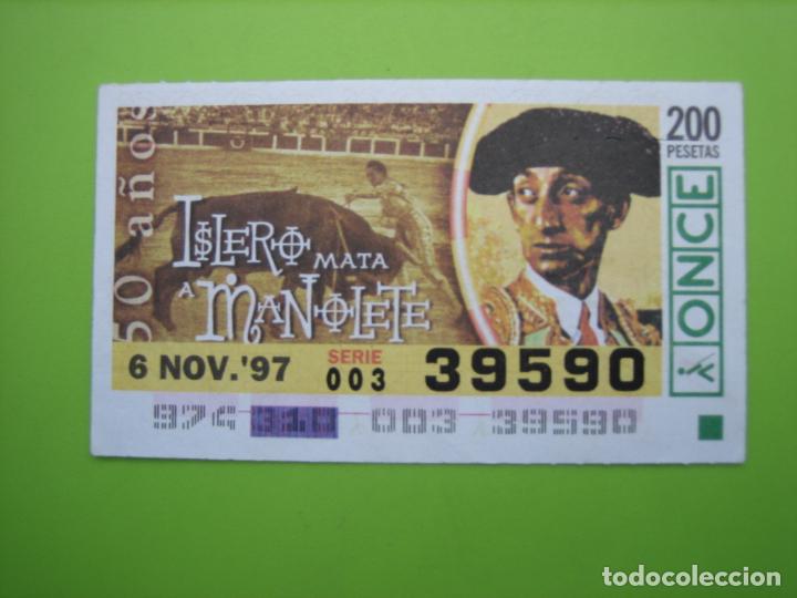 Cupones ONCE: Cup&oacute;n de la once 1997. Manolete - Foto 1